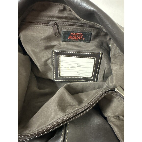 MARCO AVANE BROWN LEATHER SHOULDER STRAP TOTE CLUTCH PURSE HANDBAG Medium. NWT - Picture 7 of 8